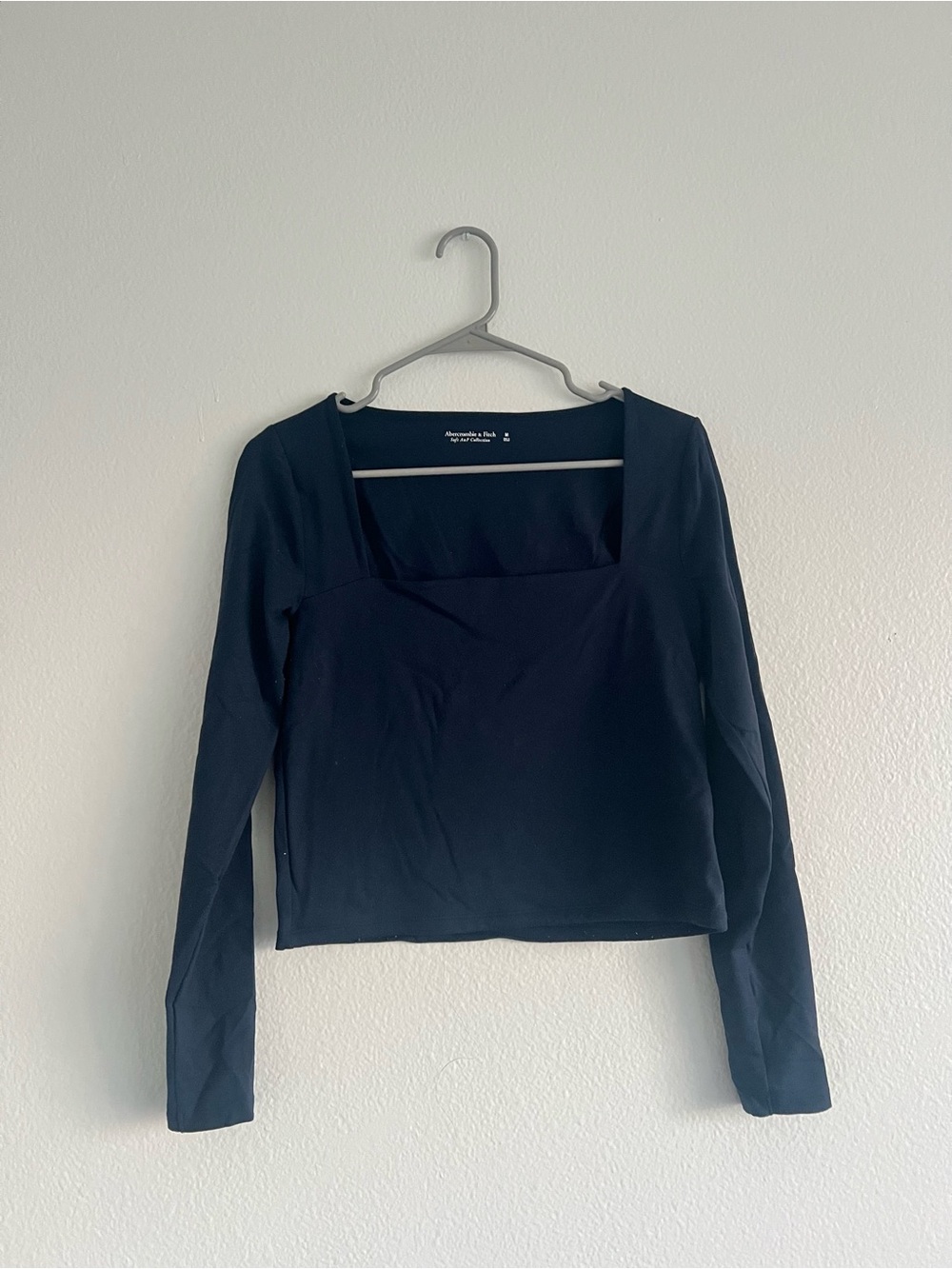 Abercrombie & Fitch Navy Long-Sleeve Square Neck Top